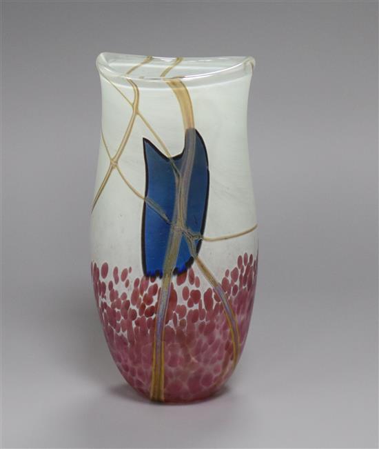 A Norman Stuart Clarke art glass vase height 20cm